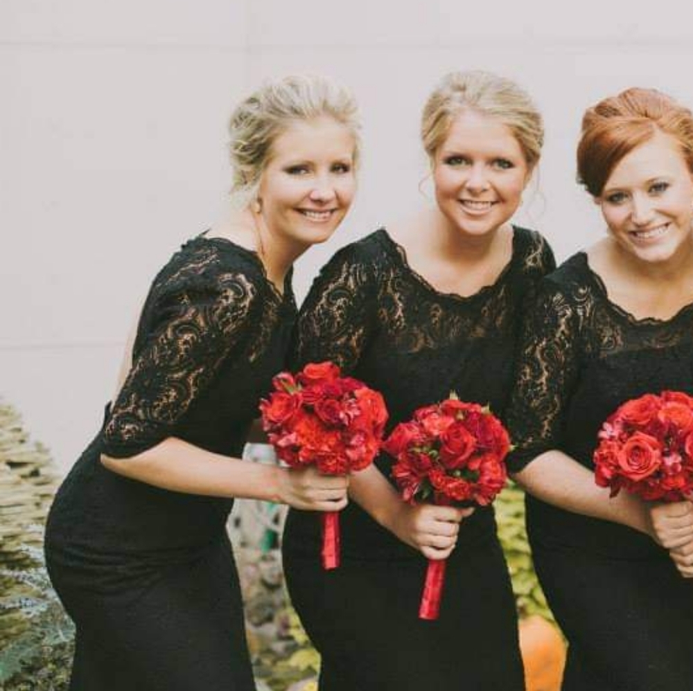 Black lace formal dress